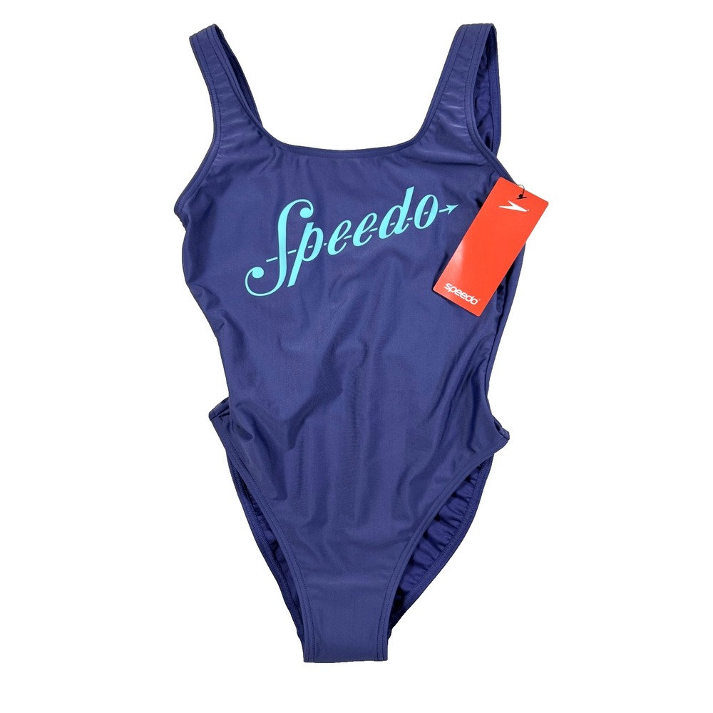 NWT Blue Speedo One Piece Swimsuit Women's Size 4 Open Back
